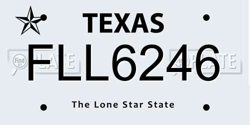 FLL6246 Texas License Plate