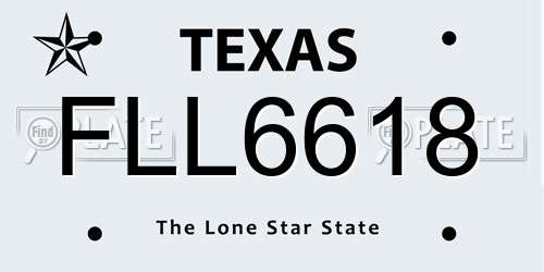 FLL6618 Texas License Plate
