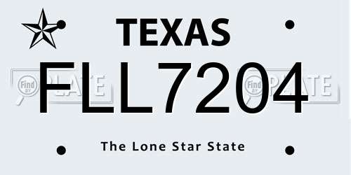 FLL7204 Texas License Plate