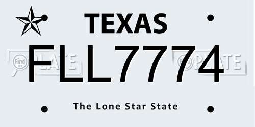 FLL7774 Texas License Plate