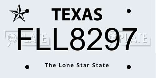 FLL8297 Texas License Plate