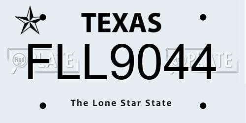 FLL9044 Texas License Plate