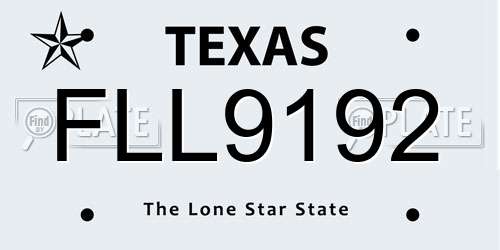 FLL9192 Texas License Plate