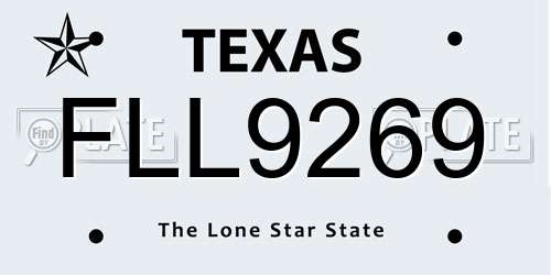 FLL9269 Texas License Plate