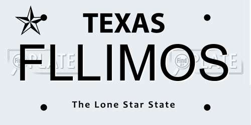 FLLIMOS Texas License Plate
