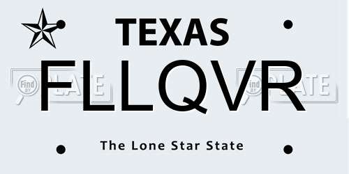 FLLQVR Texas License Plate