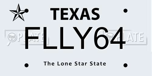 FLLY64 Texas License Plate