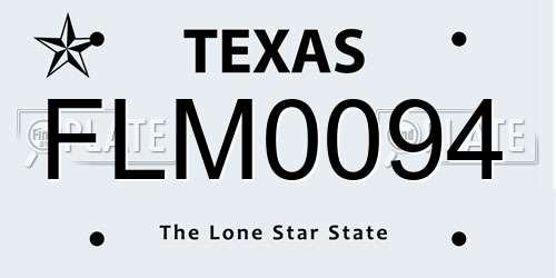 FLM0094 Texas License Plate