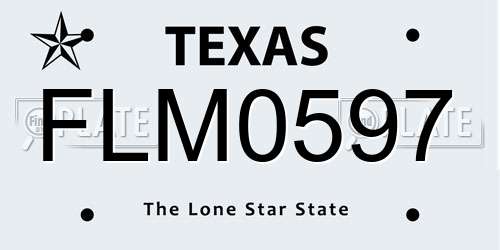 FLM0597 Texas License Plate