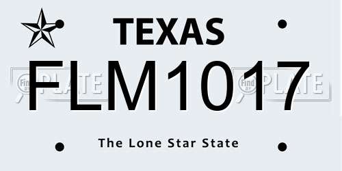 FLM1017 Texas License Plate