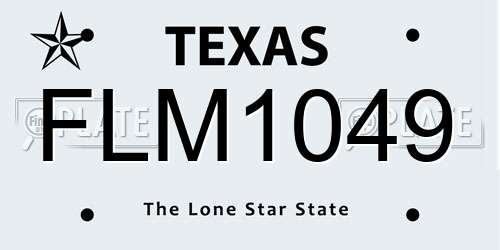 FLM1049 Texas License Plate