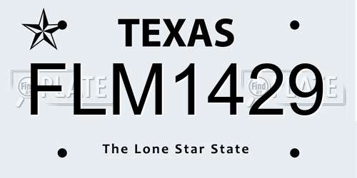FLM1429 Texas License Plate