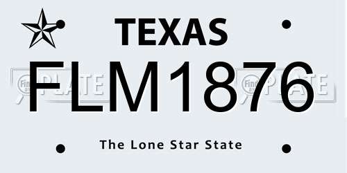 FLM1876 Texas License Plate