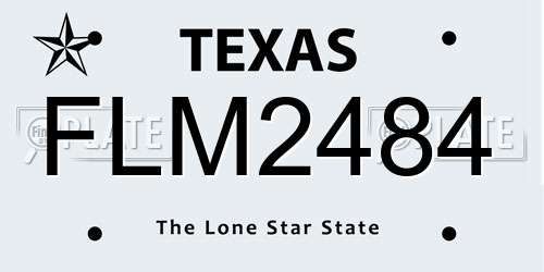 FLM2484 Texas License Plate