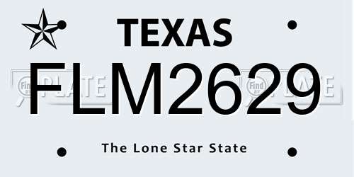 FLM2629 Texas License Plate
