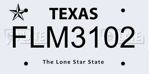 FLM3102 Texas License Plate