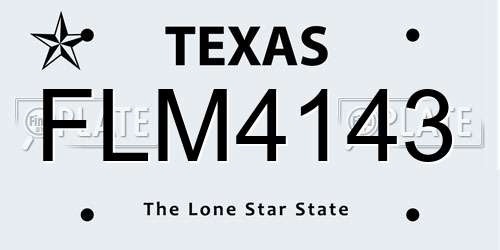 FLM4143 Texas License Plate
