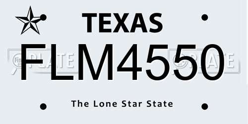 FLM4550 Texas License Plate