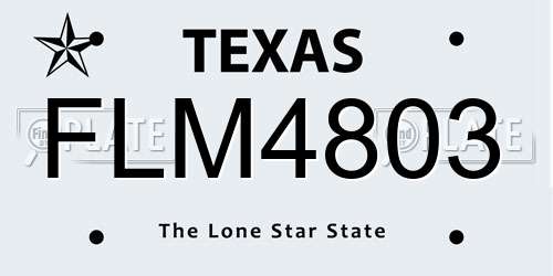FLM4803 Texas License Plate