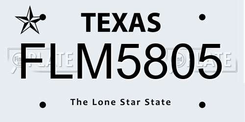 FLM5805 Texas License Plate