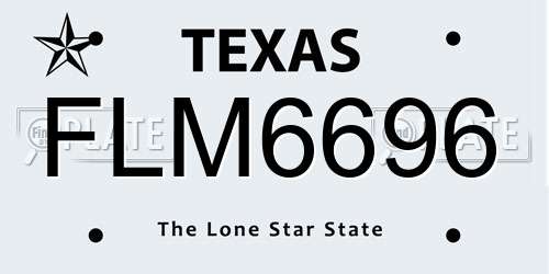 FLM6696 Texas License Plate