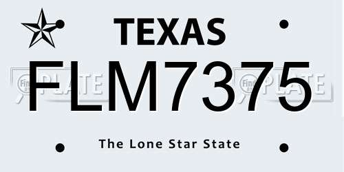 FLM7375 Texas License Plate