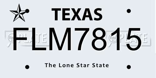 FLM7815 Texas License Plate