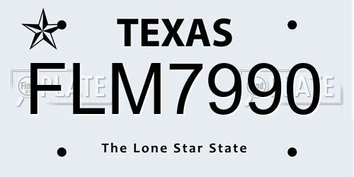 FLM7990 Texas License Plate