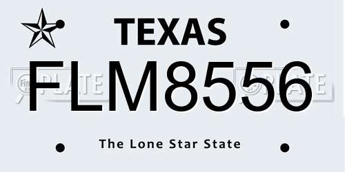 FLM8556 Texas License Plate