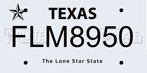 FLM8950 Texas License Plate