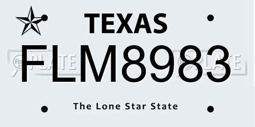 FLM8983 Texas License Plate