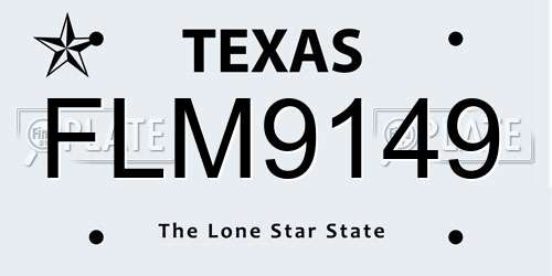FLM9149 Texas License Plate
