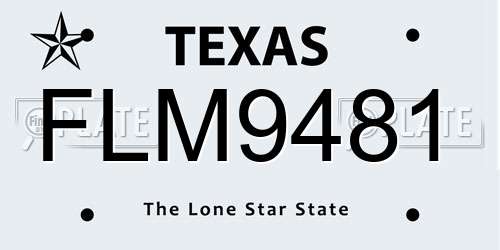 FLM9481 Texas License Plate