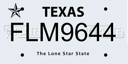 FLM9644 Texas License Plate