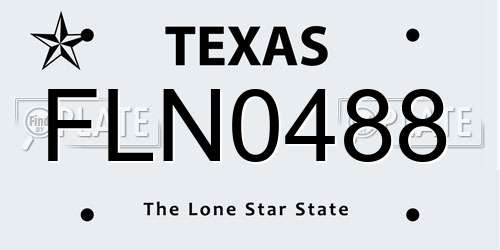 FLN0488 Texas License Plate