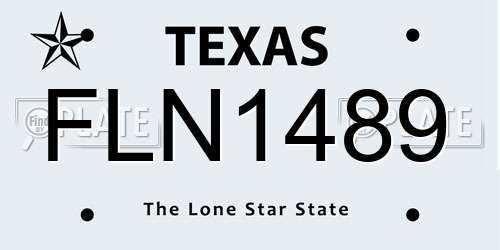 FLN1489 Texas License Plate