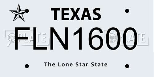 FLN1600 Texas License Plate