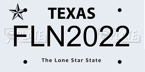 FLN2022 Texas License Plate