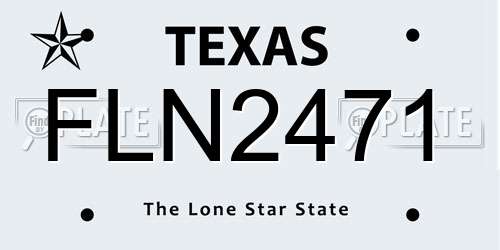FLN2471 Texas License Plate