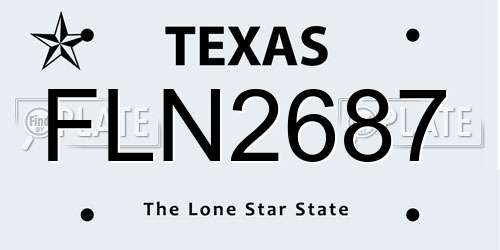 FLN2687 Texas License Plate