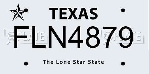 FLN4879 Texas License Plate