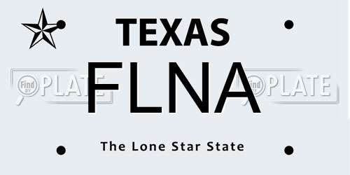 FLNA Texas License Plate