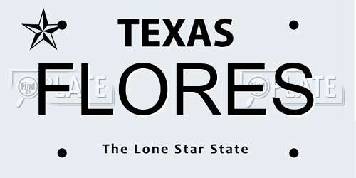 FLORES Texas License Plate