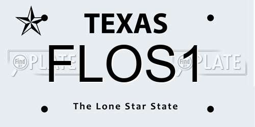 FLOS1 Texas License Plate
