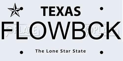 FLOWBCK Texas License Plate