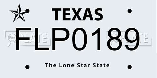 FLP0189 Texas License Plate