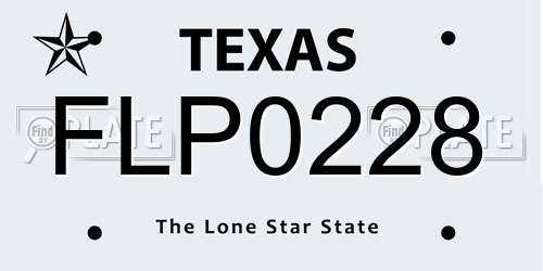FLP0228 Texas License Plate