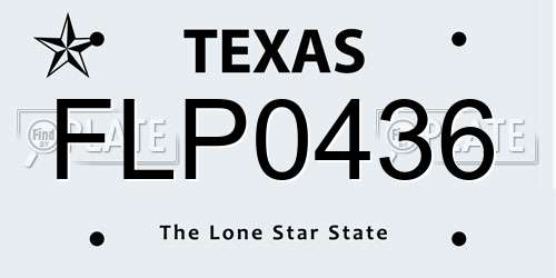 FLP0436 Texas License Plate