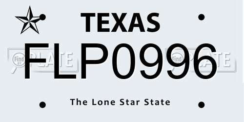 FLP0996 Texas License Plate