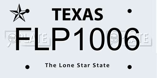 FLP1006 Texas License Plate